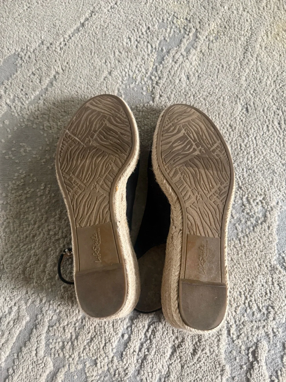 Life Stride Black Slingback Espadrille Wedges closed toe Keepsake comfort 9.5 W